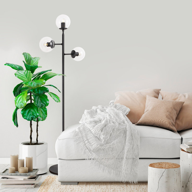 Lampe sur pied à branches 64,06 po Cawe, Blanc, Noir
