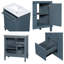 30" Freestanding Bathroom Vanity With Ceramic Sink, Modern Cabinet With 1 Flip Drawer, 2 Storage Drawers And Adjustable Shelf, 4 Colors-1544816059