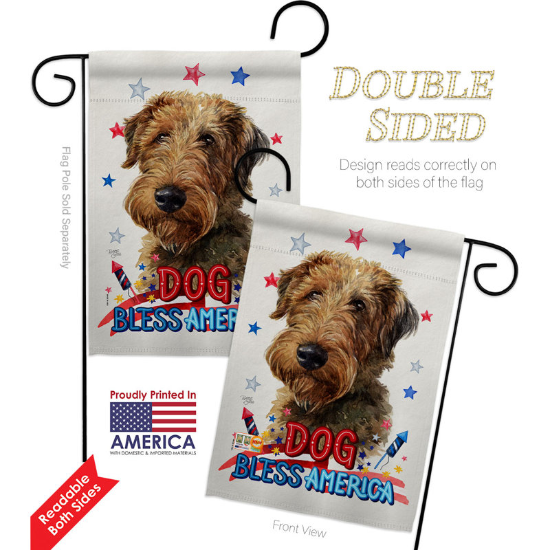 Drapeau de jardin Patriotic Welsh Terrier, H 18,5 po x l 13 po