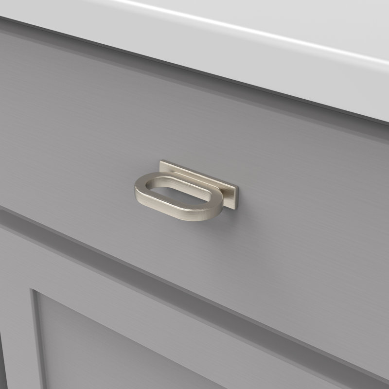 Corsa Satin Nickel Modern Drop Bail Pull with Mounting Hardware