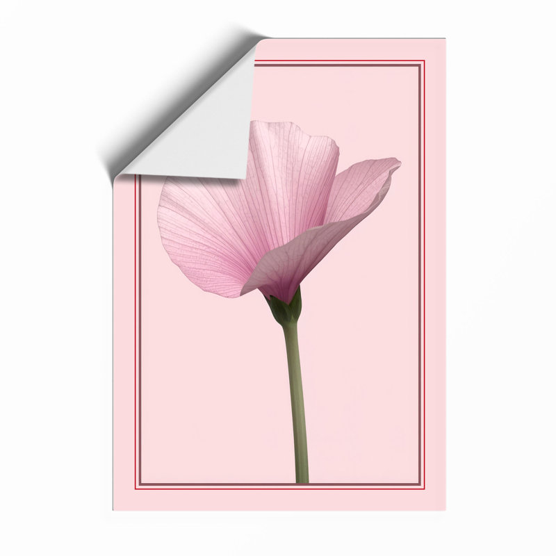 Single Stem In Pink Botanical - Print, Unframed, A4 - 29.7 x 21.0 cm