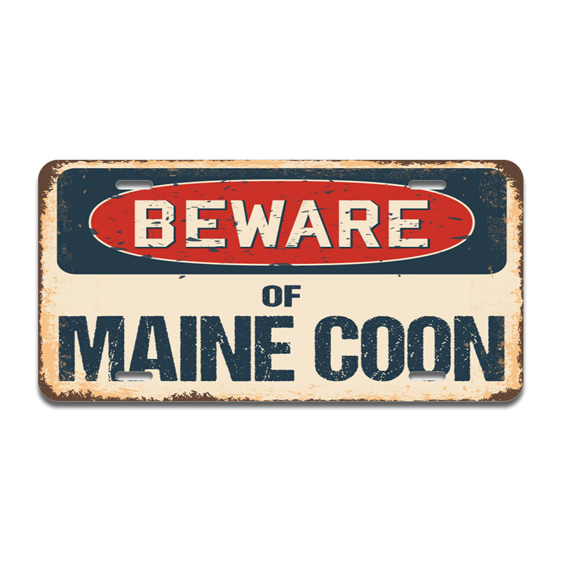 Cadre en aluminium Beware of Maine Coon