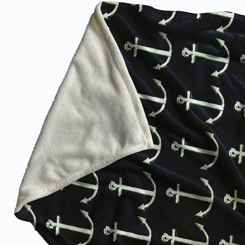 Riverside Plain Weave / Muslin Throw Blanket, Navy