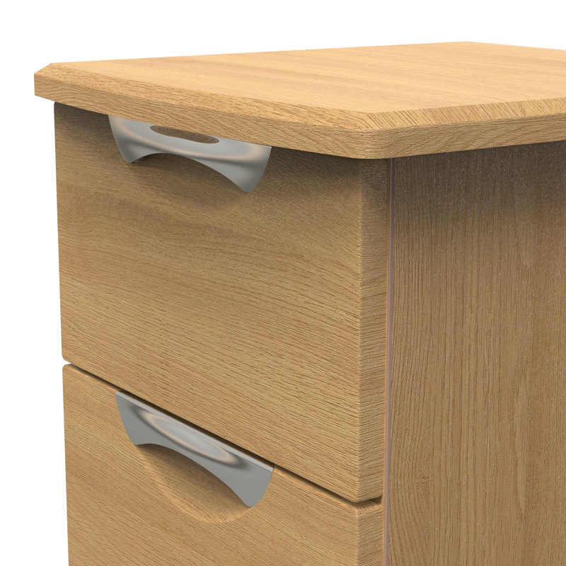 Bhodhini 5 Drawer Bedside Cabinet (Ready Assembled), Modern Oak