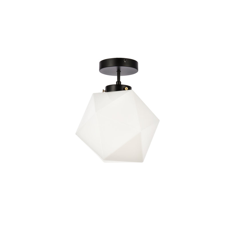 Hankerson Flush Mount, Black, White