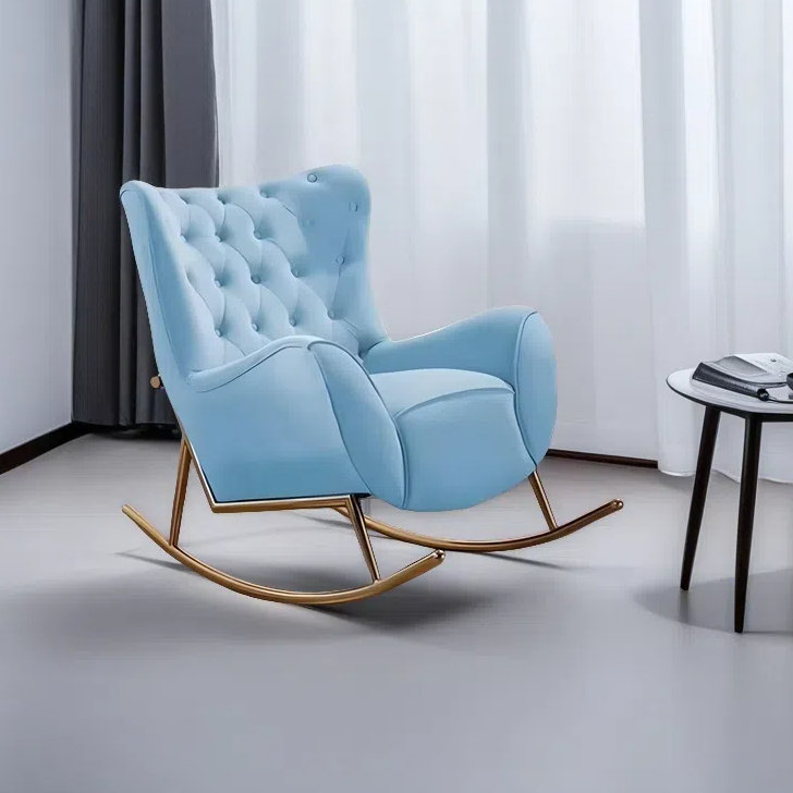 Elegant leisure simple lazy home rocking chair, Azure