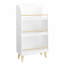 Bibliothèque, bibliothèque à 3 niveaux, organisateur de livres, rangement pour jouets, blanc