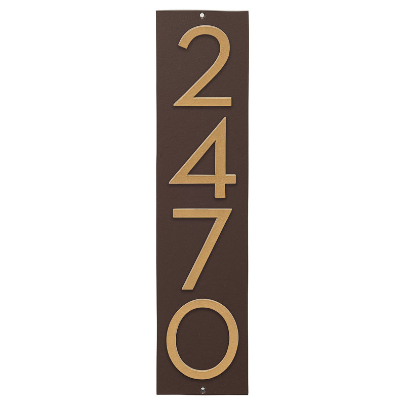 Plaque murale rectangulaire verticale flottante 6 po, Bronze romain / or, Oui