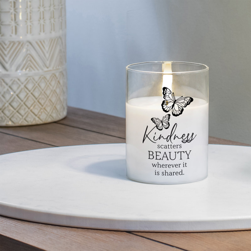 Flameless Jar Candle with Glass Holder