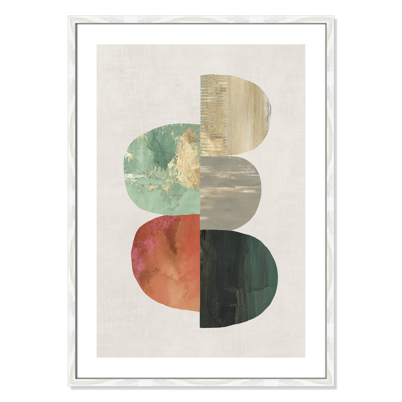 Evolving Energy I - Painting Print, Picture Framed Paper, 35.5" H x 25.5" W, Silver