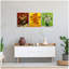 Vangogh (vase avec asters chinois, tournesols, roses roses), art mural à 3 panneaux pour décorations de bureau personnel, impression giclée sur toile -1074829708