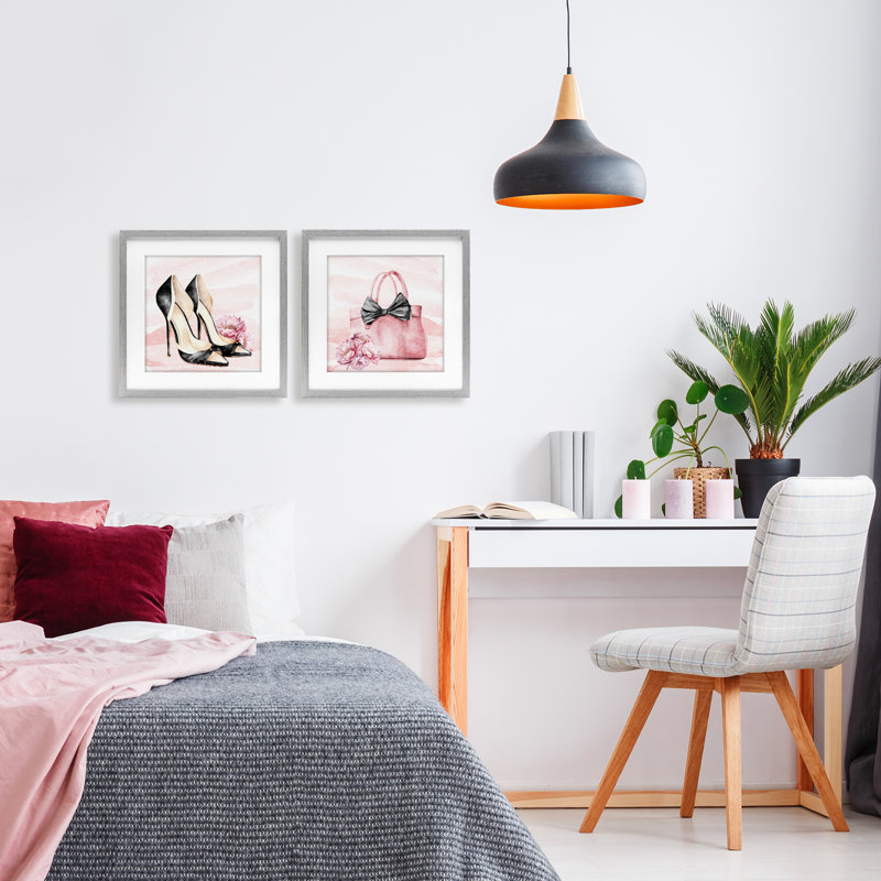 Ensemble de 2 sous-verres Rosy Glam Time, impression par Kim Allen, H 16 po x l 16 po