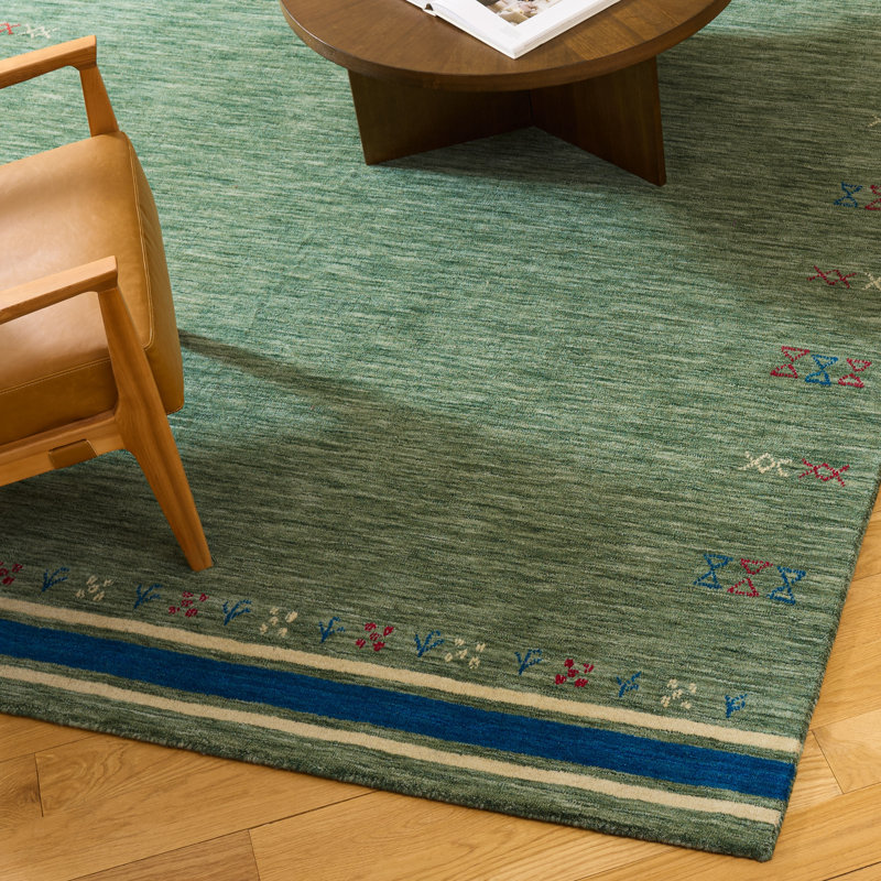 Himalaya Hand Loomed Wool Geometric Indoor Rug, 8'-0" x 10'-0" Rectangle