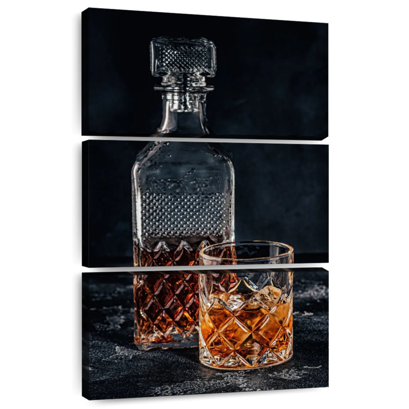 Verre à whisky et carafe à décanter, H 32 po x l 20 po