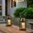 16.7" Solar Powered Black Metal Outdoor Hanging Edison Bulb Light