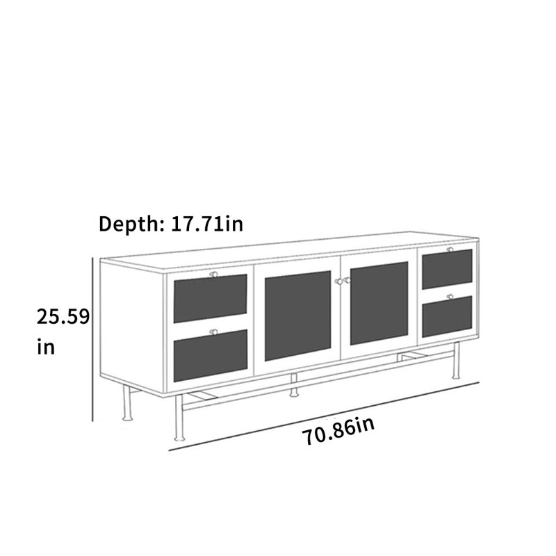 Meuble télé rétro, 70.86"
