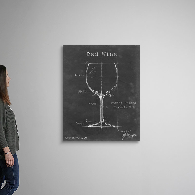 Barware Blueprint III - Reproduction d'art graphique sur toile, Toile tendue, H 45 po x l 36 po x P 1,25 po