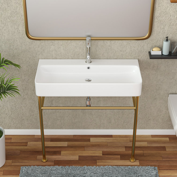 Mocoloo 16.3'' Ceramic Rectangular Bathroom Sink with Overflow
