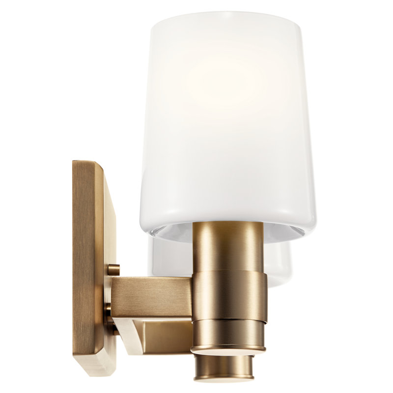 Champagne Bronze Modern 2-Light Vanity with Opal Glass