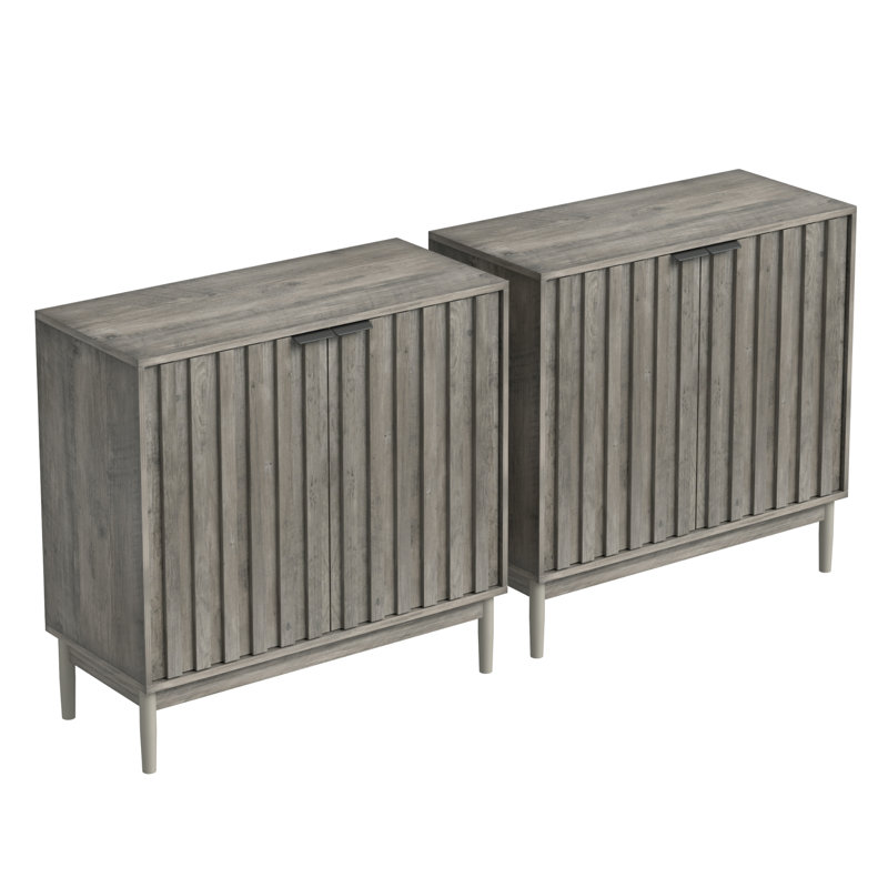 31"Sideboard with Adjustable Shelves(Set of 2), Gray