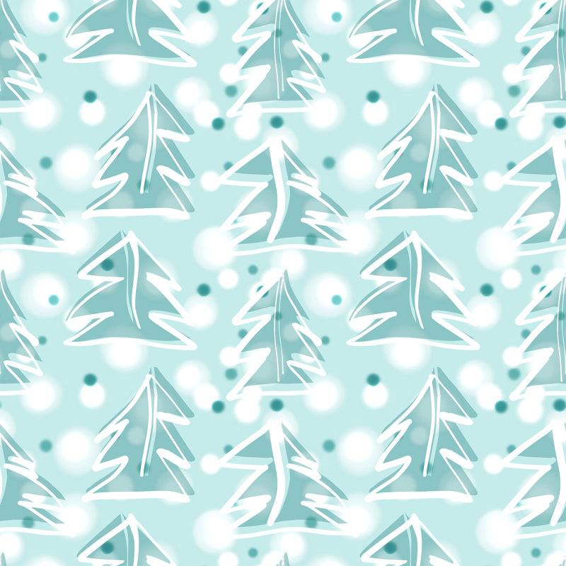 Christmas Tree - Wrapped Canvas Print, 76cm H x 76cm W x 3.8cm D