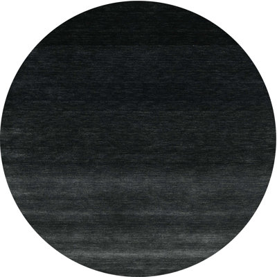 Tapis de zone noire contemporaine Rosenbalm