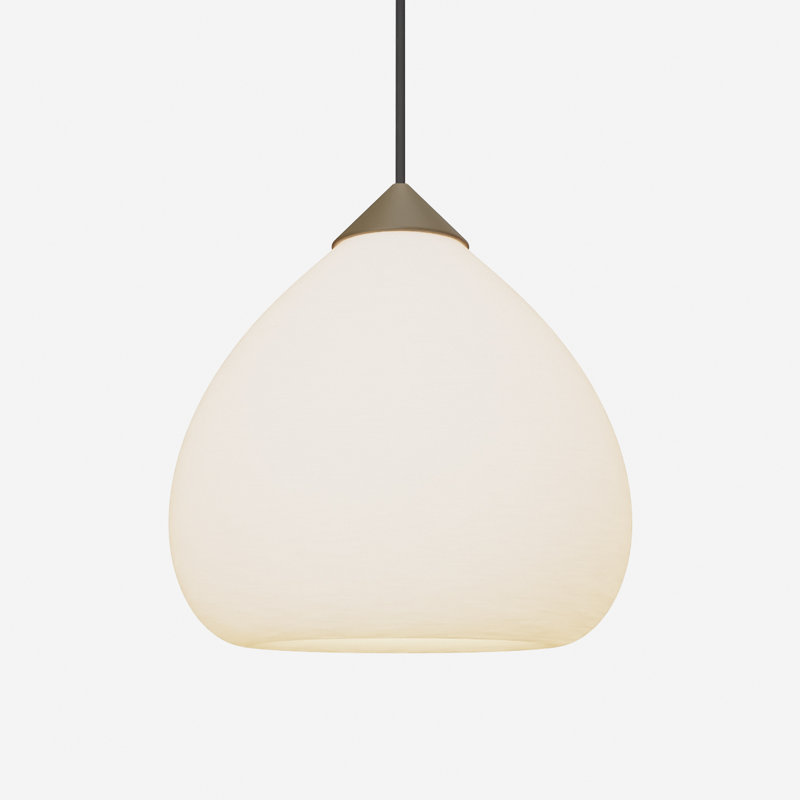 Gulp Pendant Light, Walnut, 17.6" H x 9.45" W x 9.84" D, Black
