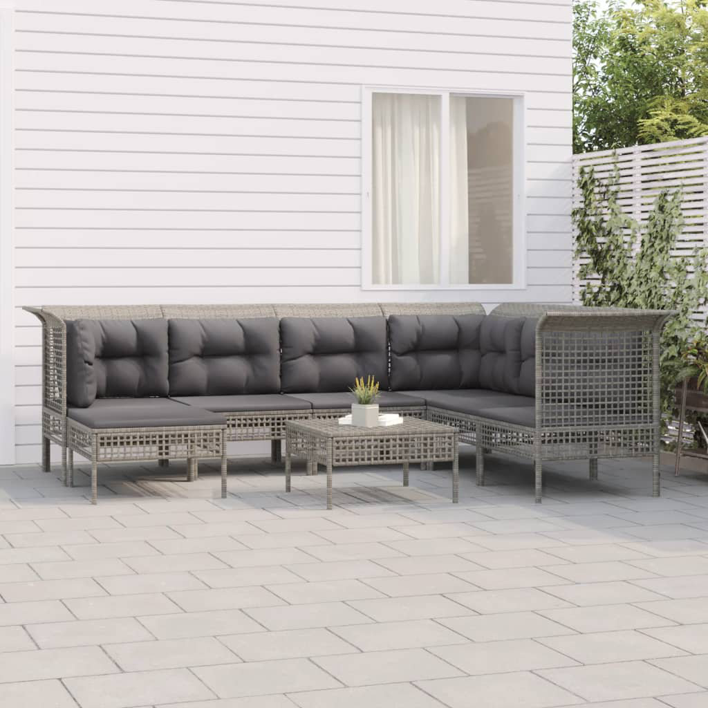 5-Sitzer Lounge-Set Magrans aus Polyrattan mit Polster