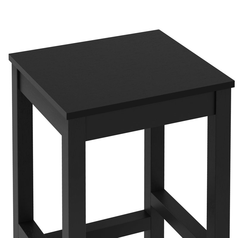 Tabouret de bar en acacia, Noir, noir, noir, noir