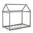 Twin Size Wooden House Bed, Gray-1507235724