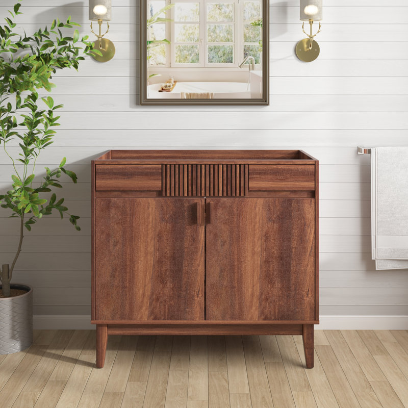 36" Mid-Century Modern Single Bathroom Vanity Base