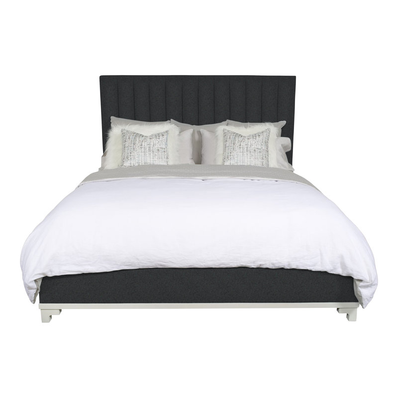 Jemma King Upholstered Panel Headboard, Ian Lagoon
