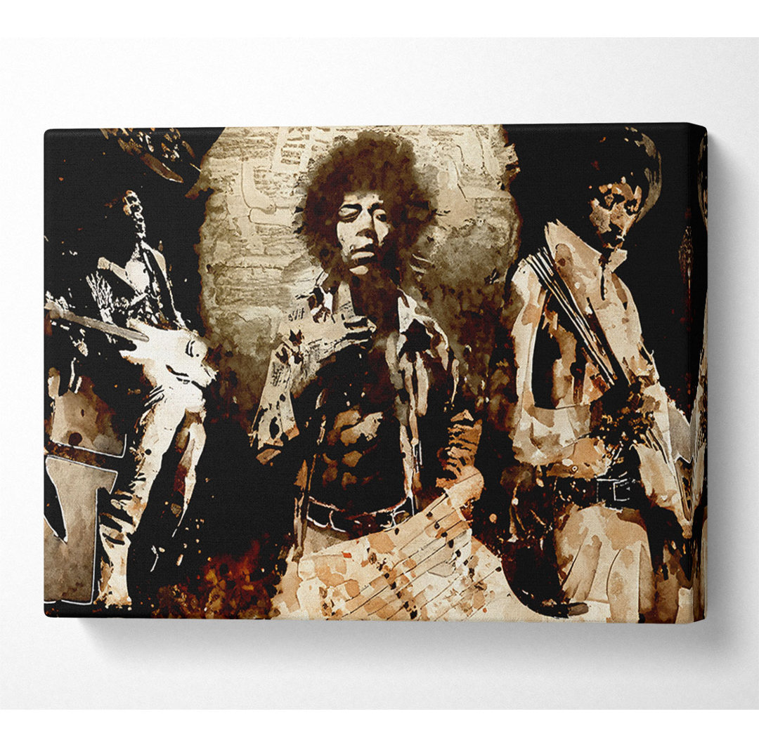 Jimi Hendrix Trio - Kunstdrucke auf Leinwand - Wrapped Canvas