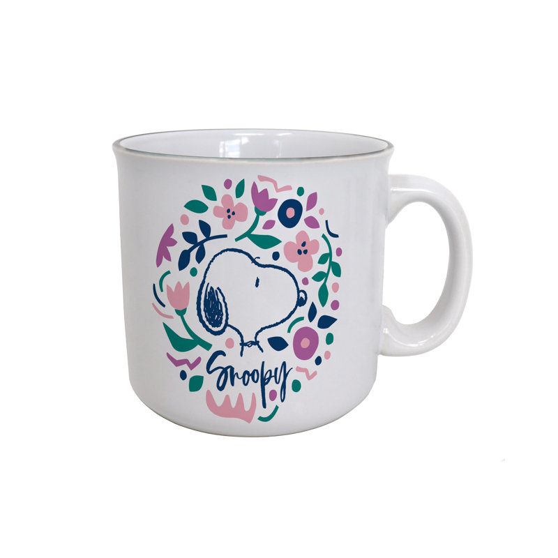 Peanuts - Snoopy-Floral 20oz. Camper Mug