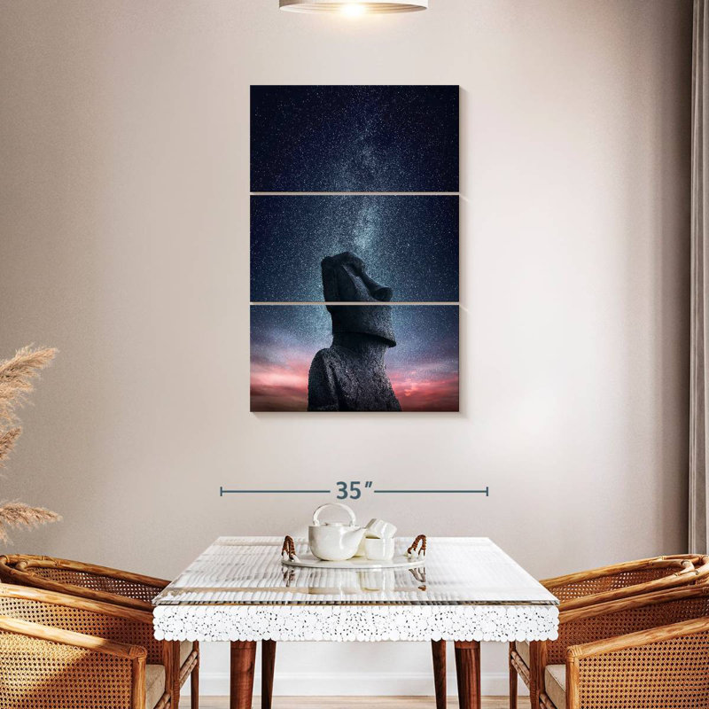 Tergel Moai At Night, 38" H x 24" W