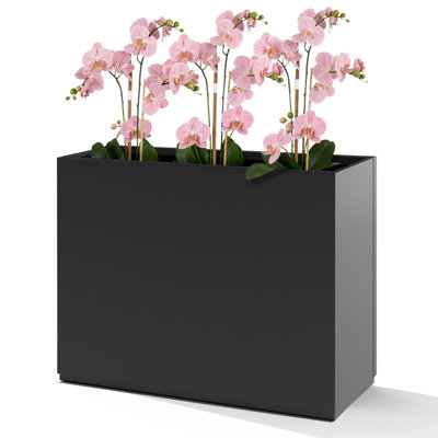 Metal Planters Box– Rectangular Large Black Planter for Outdoor Plants and Garden Use,Sleek Planter Box with Drainage Holes ,Vegetables and Flowers