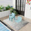 Summer - Fauteuil empilable moderne en plastique 4 pièces pour l'intérieur et l'extérieur - Dossier ergonomique à lattes, matériau PP toutes saisons, bleu ciel clair - patio, balcon, café