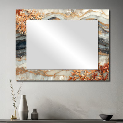 Aquarium bleu et blanc avec grand crabe I - Art mural miroir animaux - imprimé sur métal