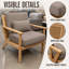 Chaise d'appoint avec coussins, dossier de style canne, taupe, intérieur