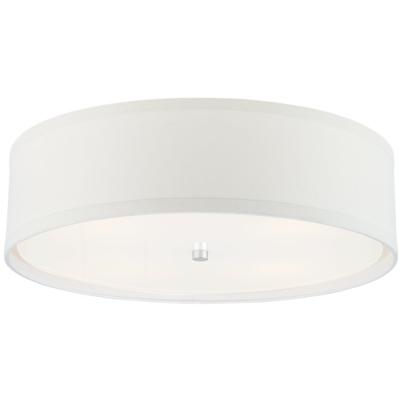 kate spade new york Walker Medium Flush Mount, Burnished Silver Leaf, Cream, 7.5" H x 24" W x 24" D