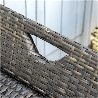 27 Gallon Patio Wicker Storage Bench