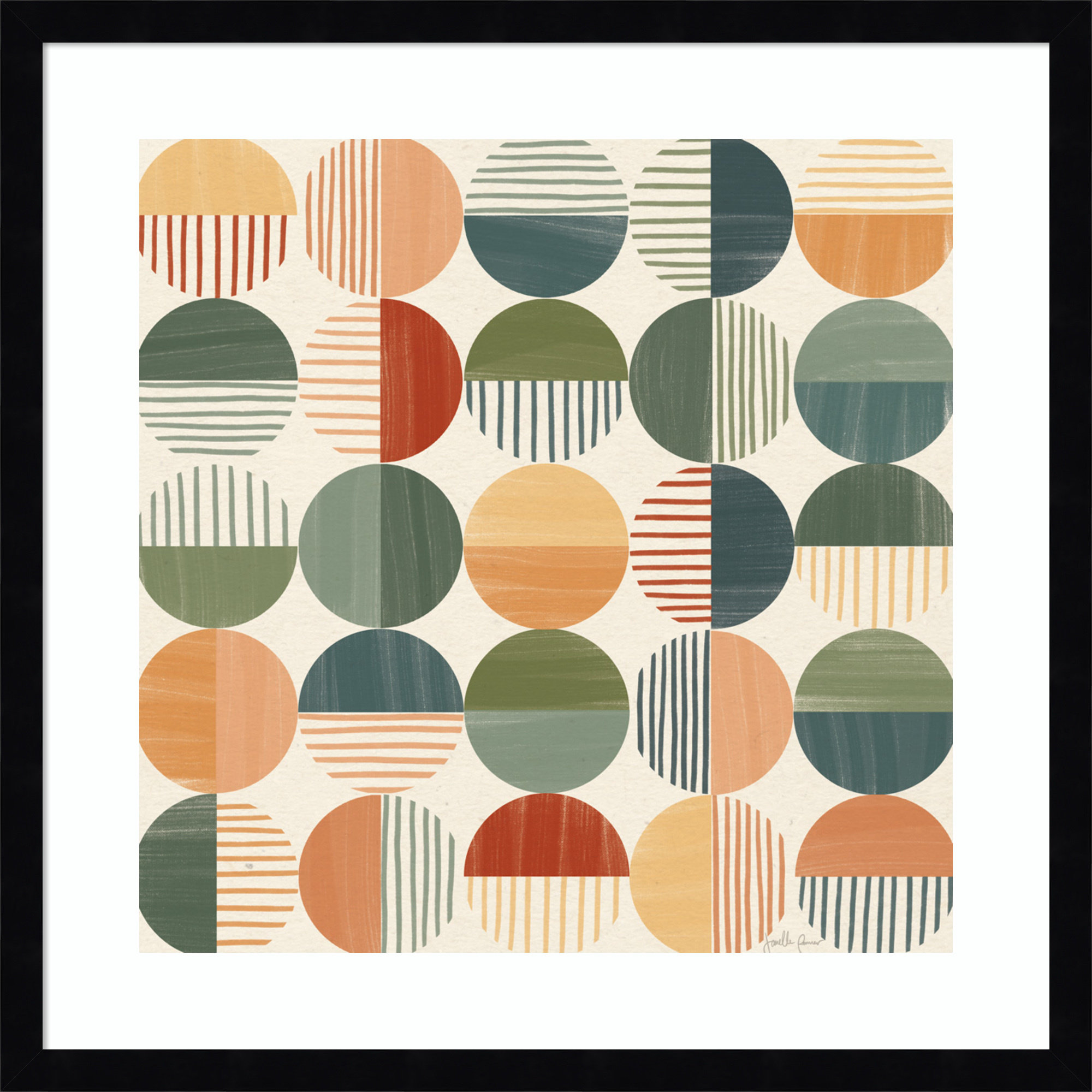Born To Roam Pattern II, 21" H x 21" W x 1" D, Black