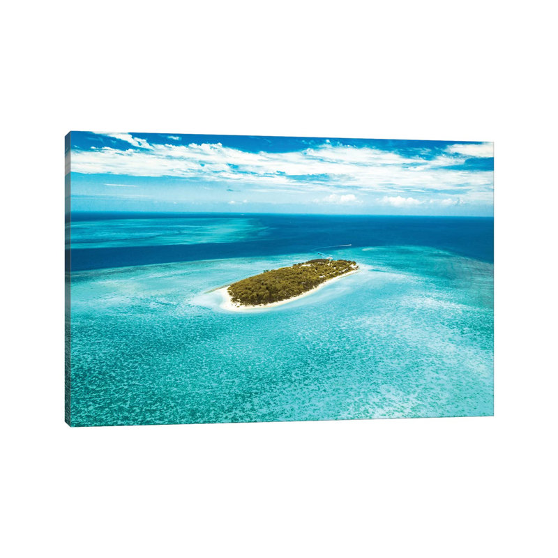 Heron Island Great Barrier Reef Aerial by James Vodicka - Wrapped Canvas Gallery-Wrapped Canvas Giclée, 20.32cm H x 30.48cm W