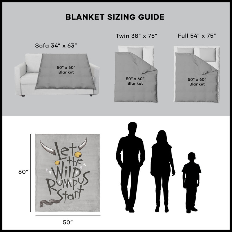 Jeté en sherpa Warner Bros Where the Wild Things Are Wild Rumpus Silk Touch 50 x 60 po