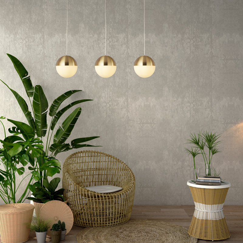 Tashi 3-Light Kitchen Island Chandelier, Satin Brass