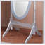 Miroir de plancher traditionnel en bois de style reine Anna, finition argent-334449169