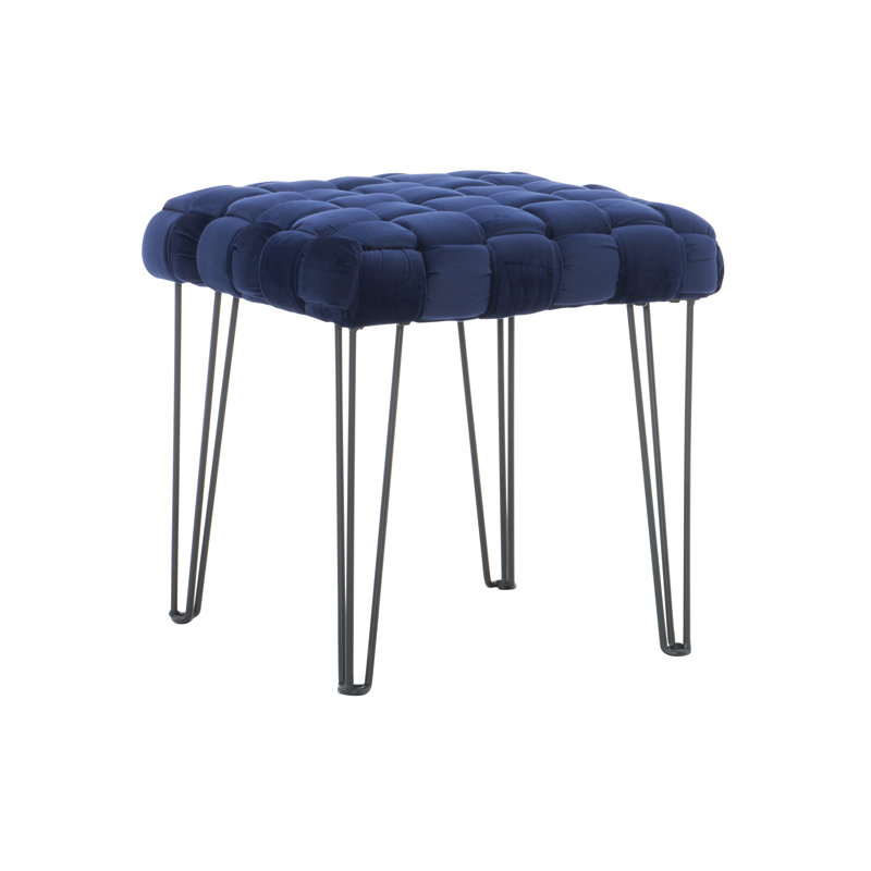 Hellman Iron Accent Stool, Navy