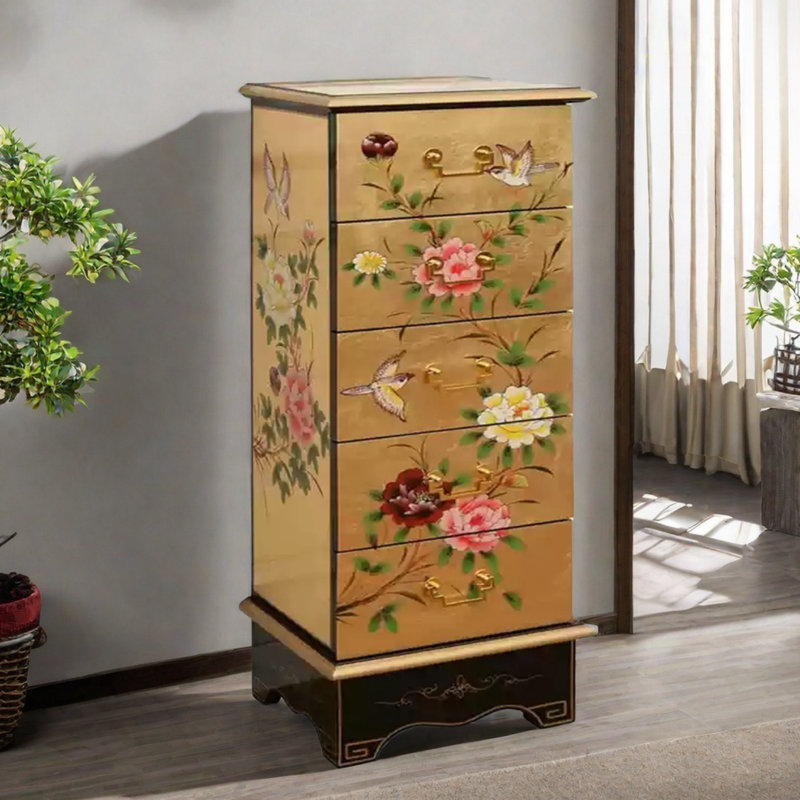 5-Drawer Accent Chest for Bedroom and Living Room, 40.55" H x 17.72" W x 13.78" D