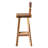 Bali & Pari Luli Suar Wood Bar Stool - Handcrafted Solid Wood Stool With Backrest, Rustic Modern Seating For Kitchen Or Bar Area-2009071561