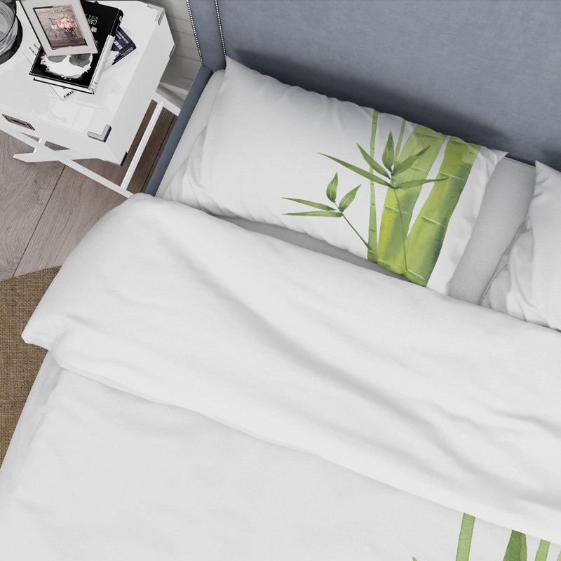 Ensemble de housse de couette Tropical Bamboo Branches In The Forest V - Microfibre de polyester